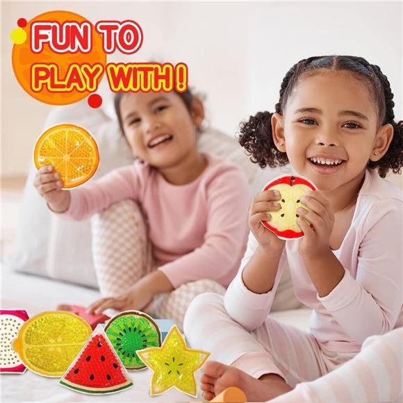 Water Beads Sensory Fidget Toys for Toddlers and Kids |7 Pack Fruit Learning Toy - Picture 5 of 6